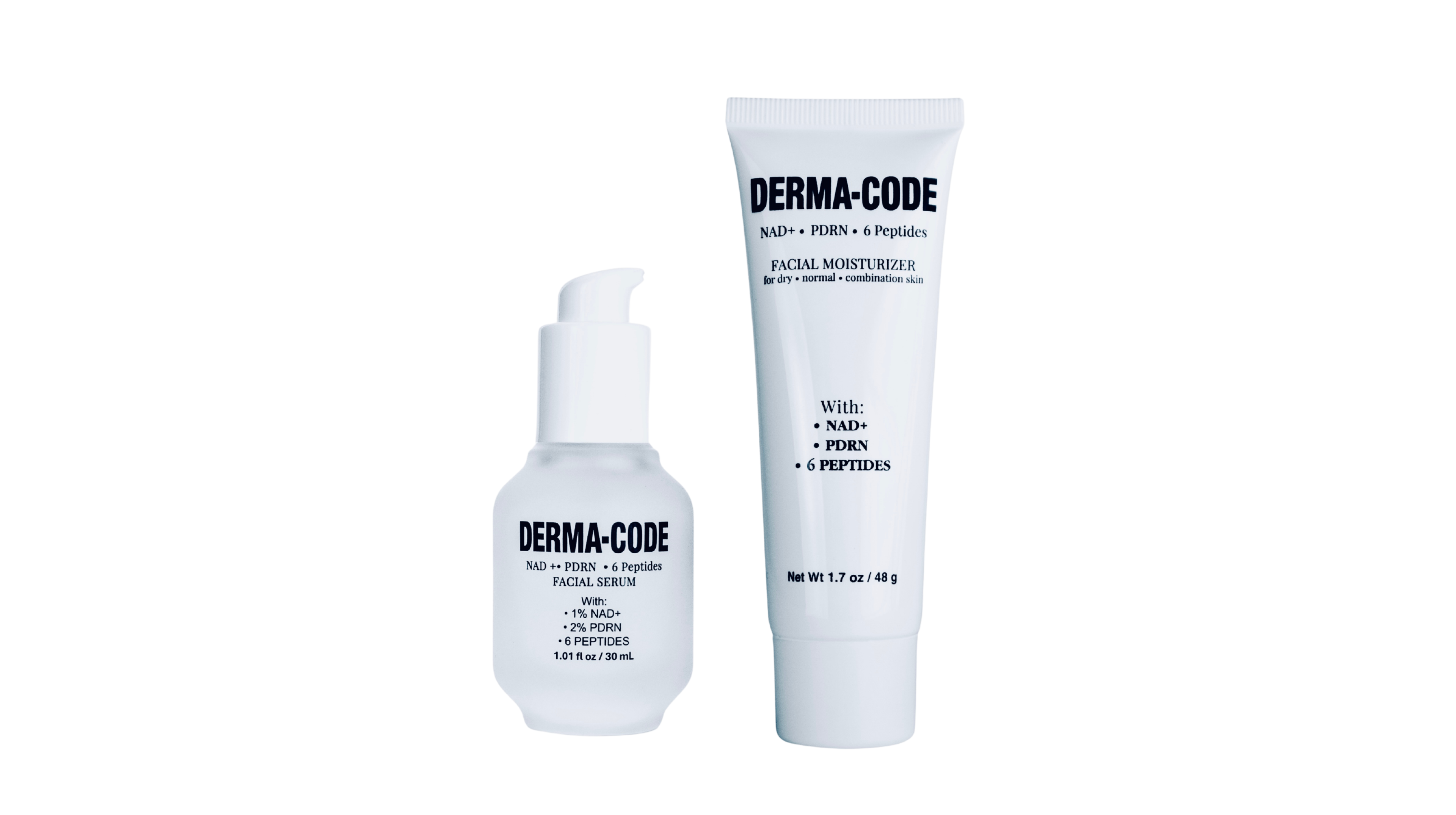 DERMA-CODE™ NAD+ • PDRN • Peptides Synergy Duo: Serum (1.01 fl oz) + Moisturizer (1.7 oz)